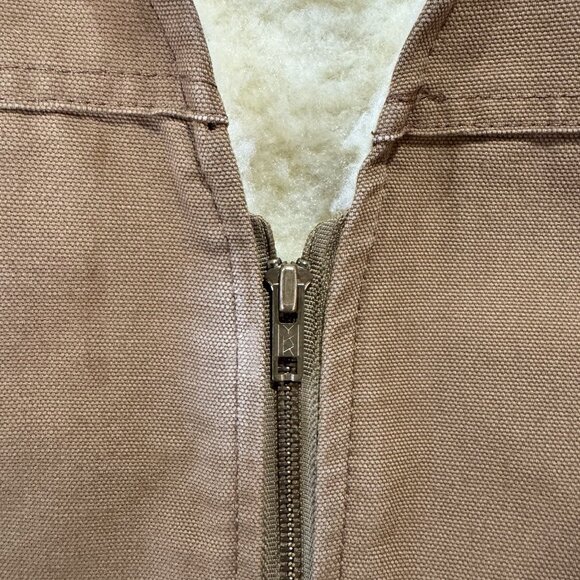Vintage Carhartt 6SV Hunting Vest Mens XL Brown Sherpa Lined Duck Canvas Pockets - Picture 4 of 9